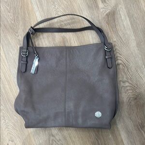 Vince Camuto Brown Shoulder Bag with Slouchy Design and Silver Accents